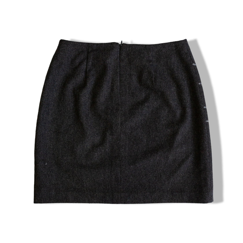 Vintage 100% wool dark grey mini skirt (S)