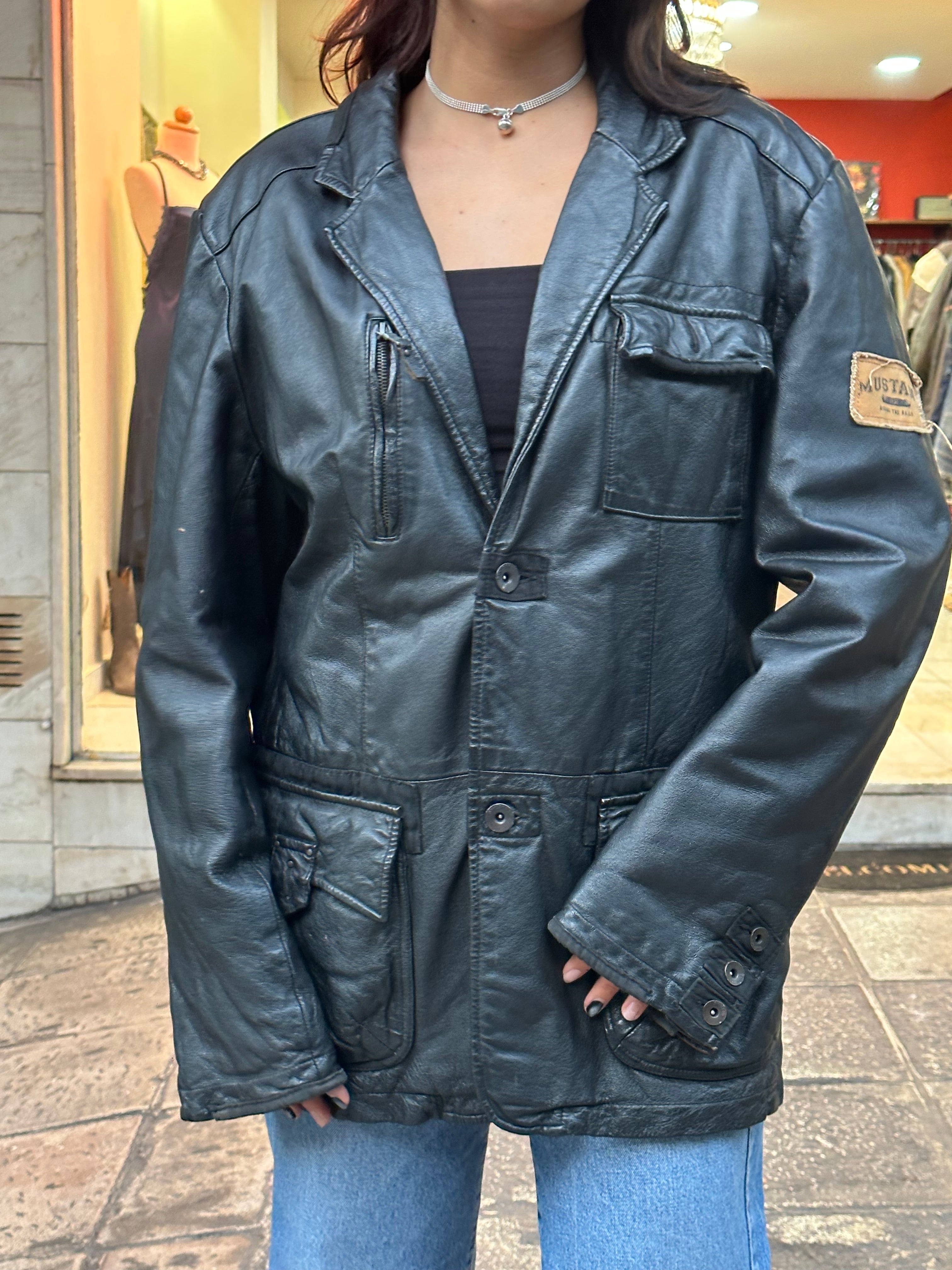 Mustang leather biker jacket