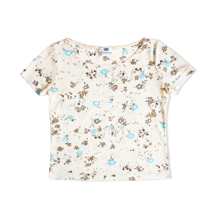 Super cute floral mesh top (M)
