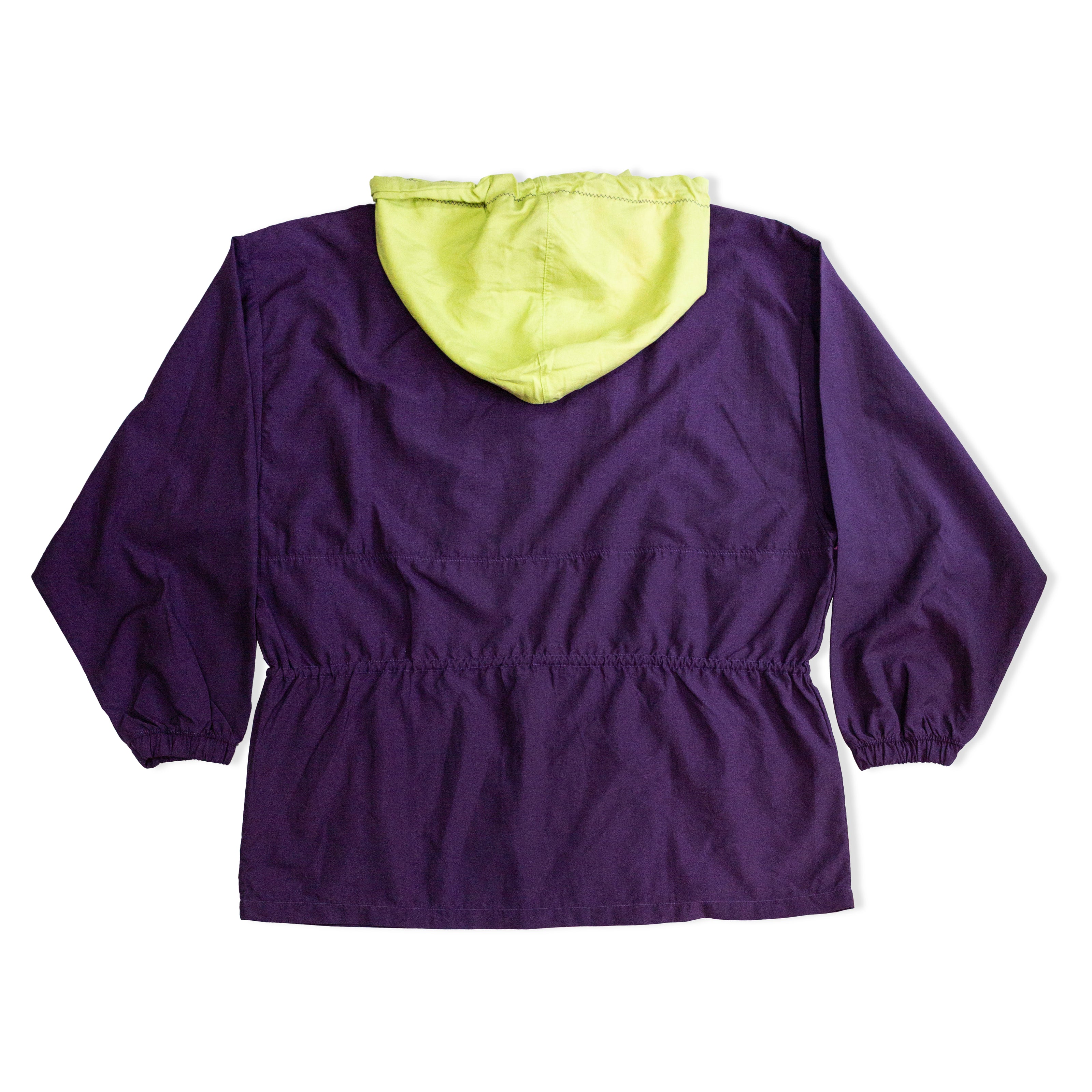 Vintage colorful hooded light jacket (M)