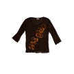 Dark brown top with beaded desings