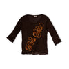 Dark brown top with beaded desings