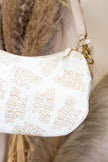 The Bridge White Monogram Shoulder Bag with Dual Front Pockets