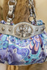 Kathy Van Zeeland Silver Floral Shoulder Bag with Rhinestone Crown Buckle – Y2K Glam Style