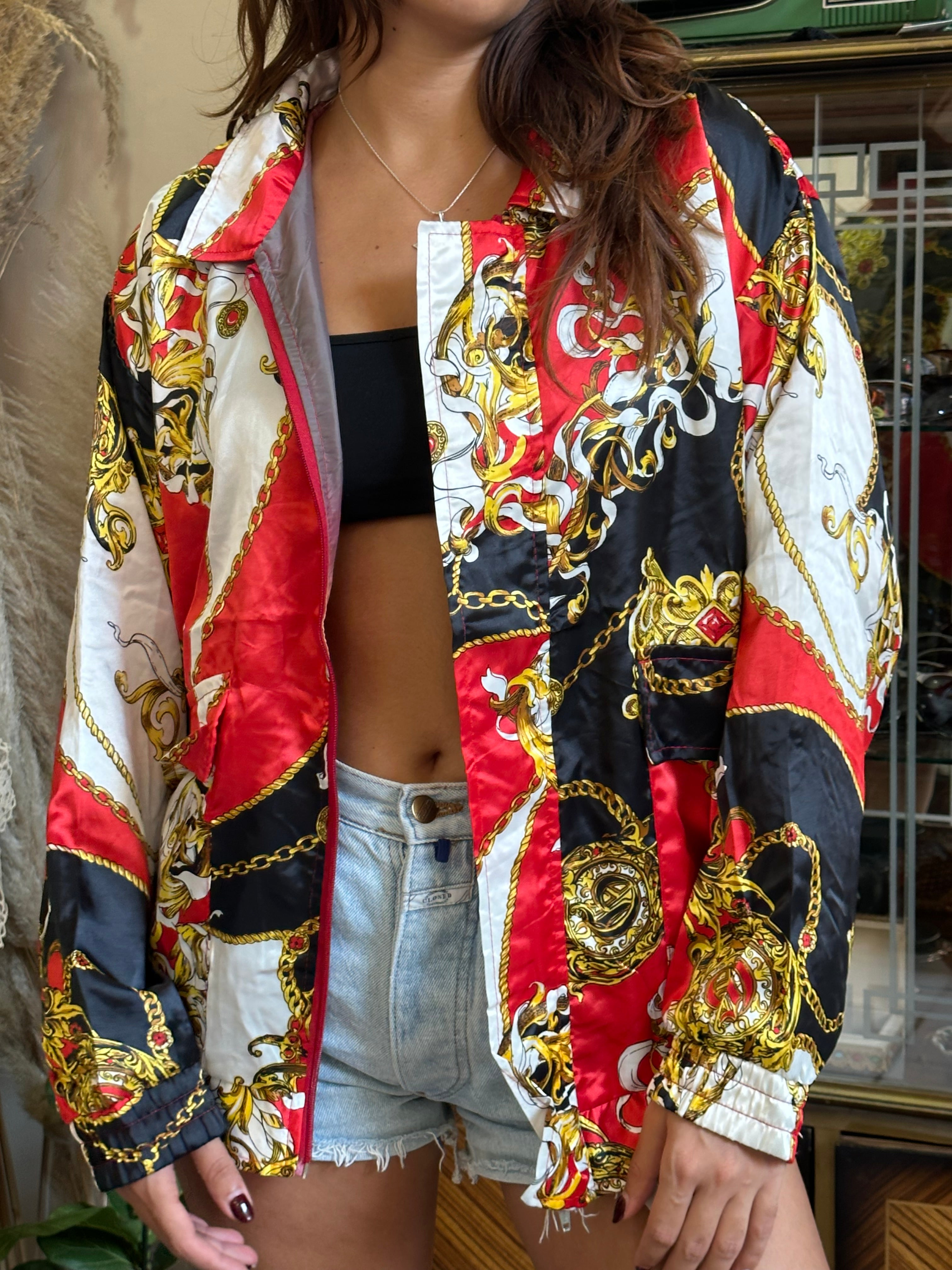 Super hot satin patterned light jacket