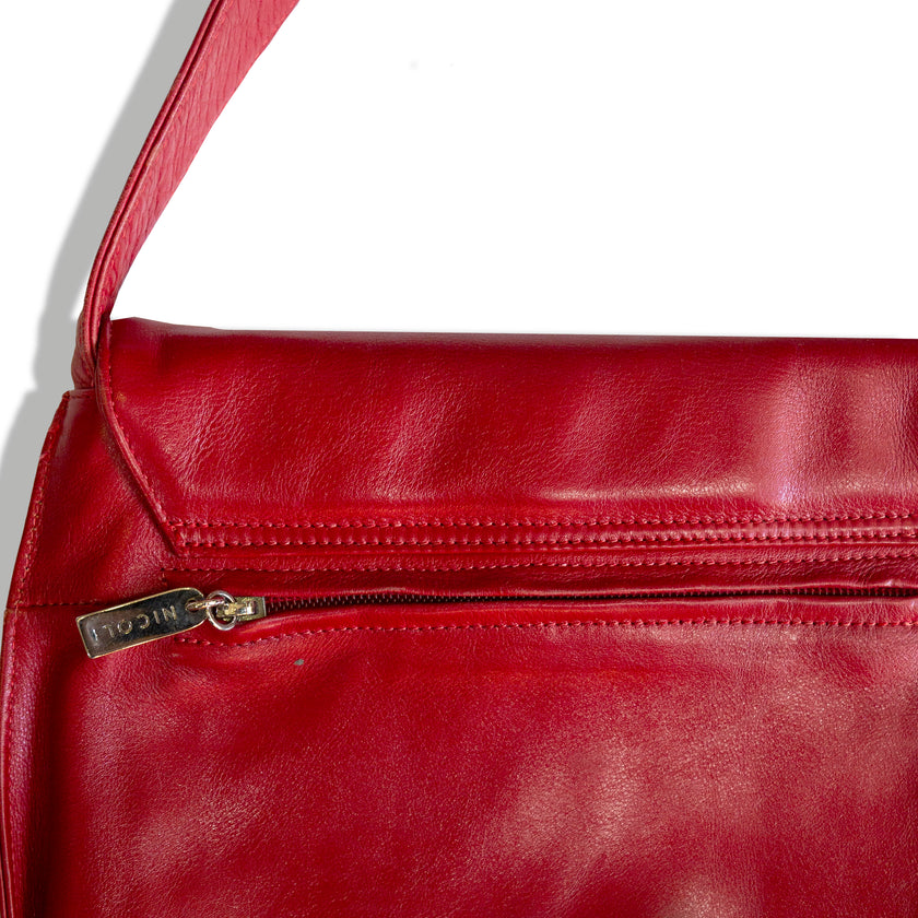 NICCOLI red leather shoulder bag