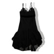 Super hot black asymmetrical dress with lace details (EU38/M)