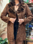 Vintage dark brown suede coat