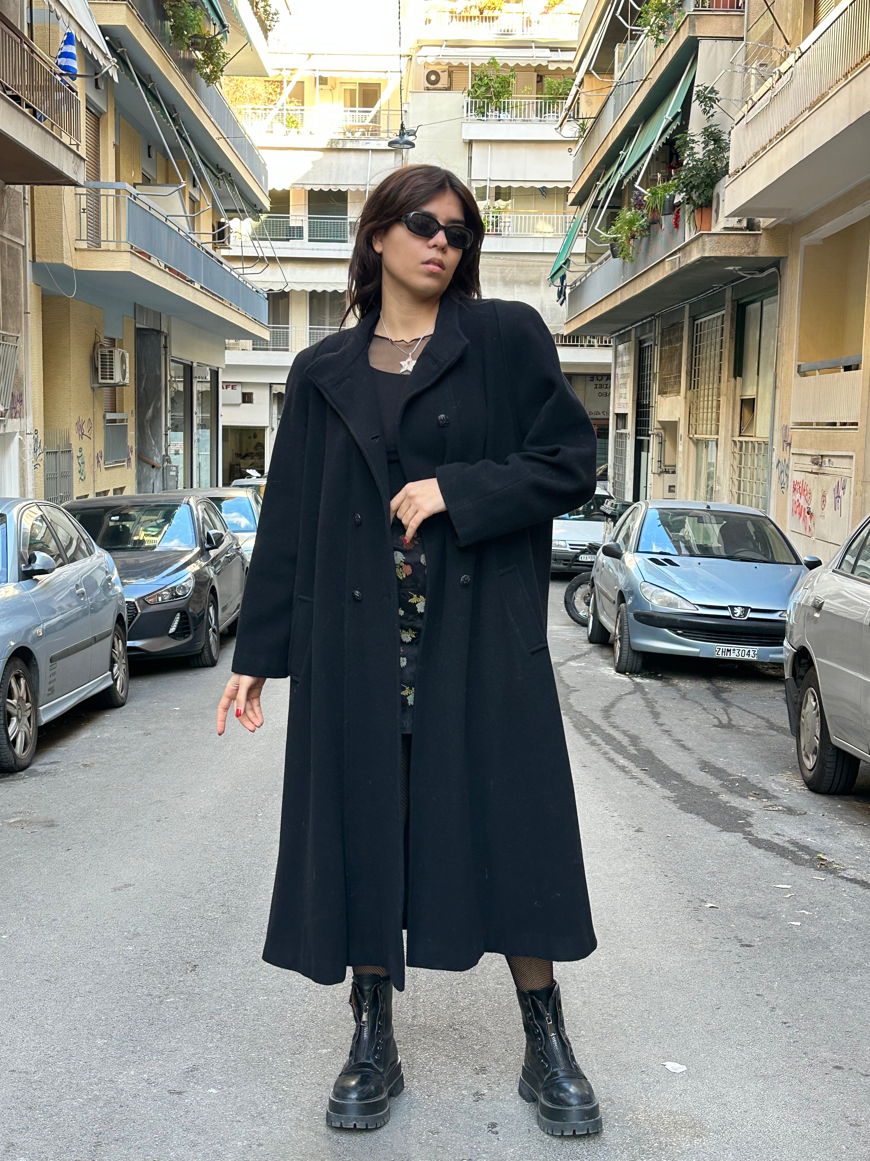 Vintage black wool coat