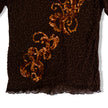 Dark brown top with beaded desings