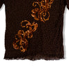 Dark brown top with beaded desings