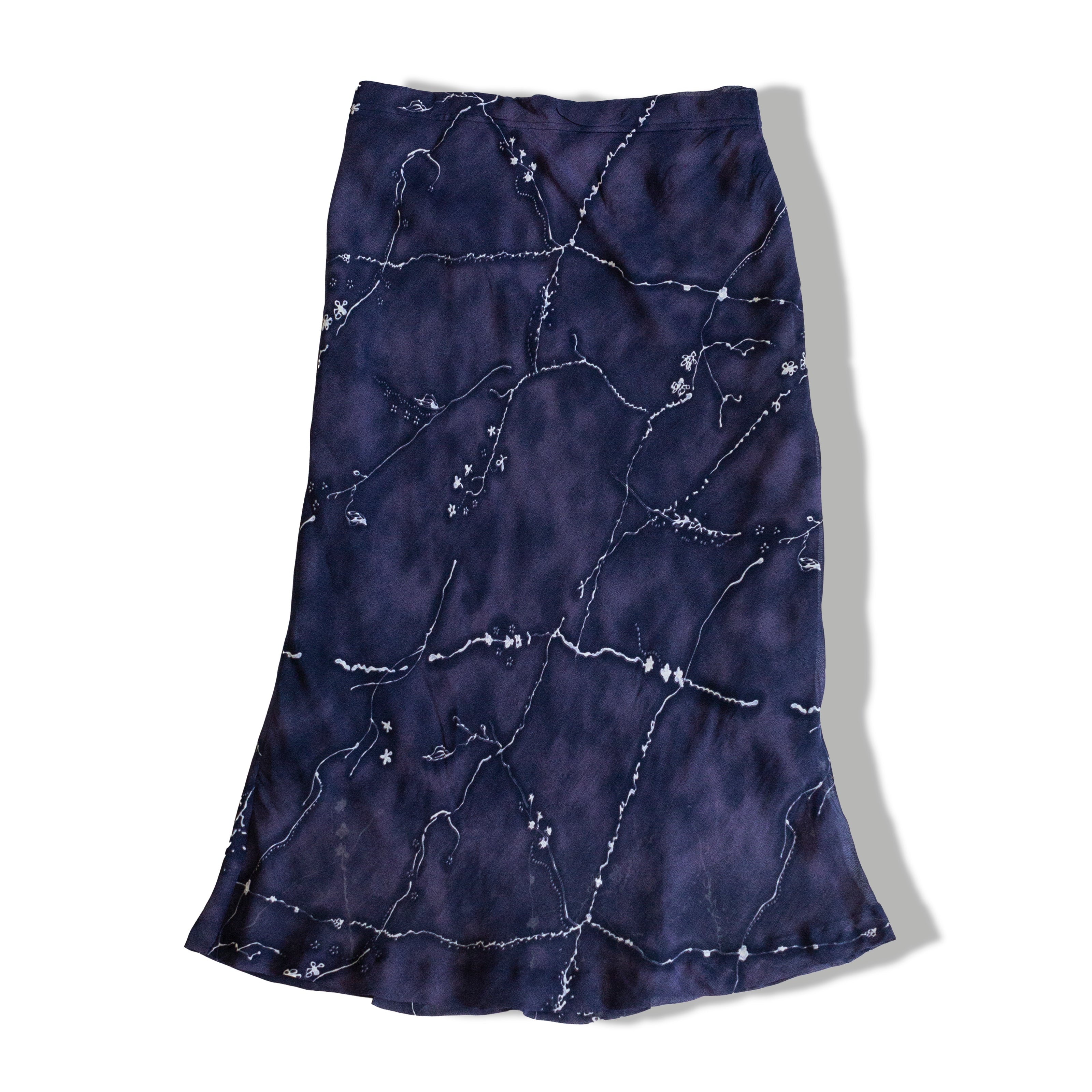 Vintage 90s mesh paterned midi skirt