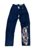 Deadstock high waisted hand painted jeans