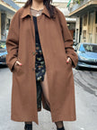 Vintage wool caramel brown coat (2XL)