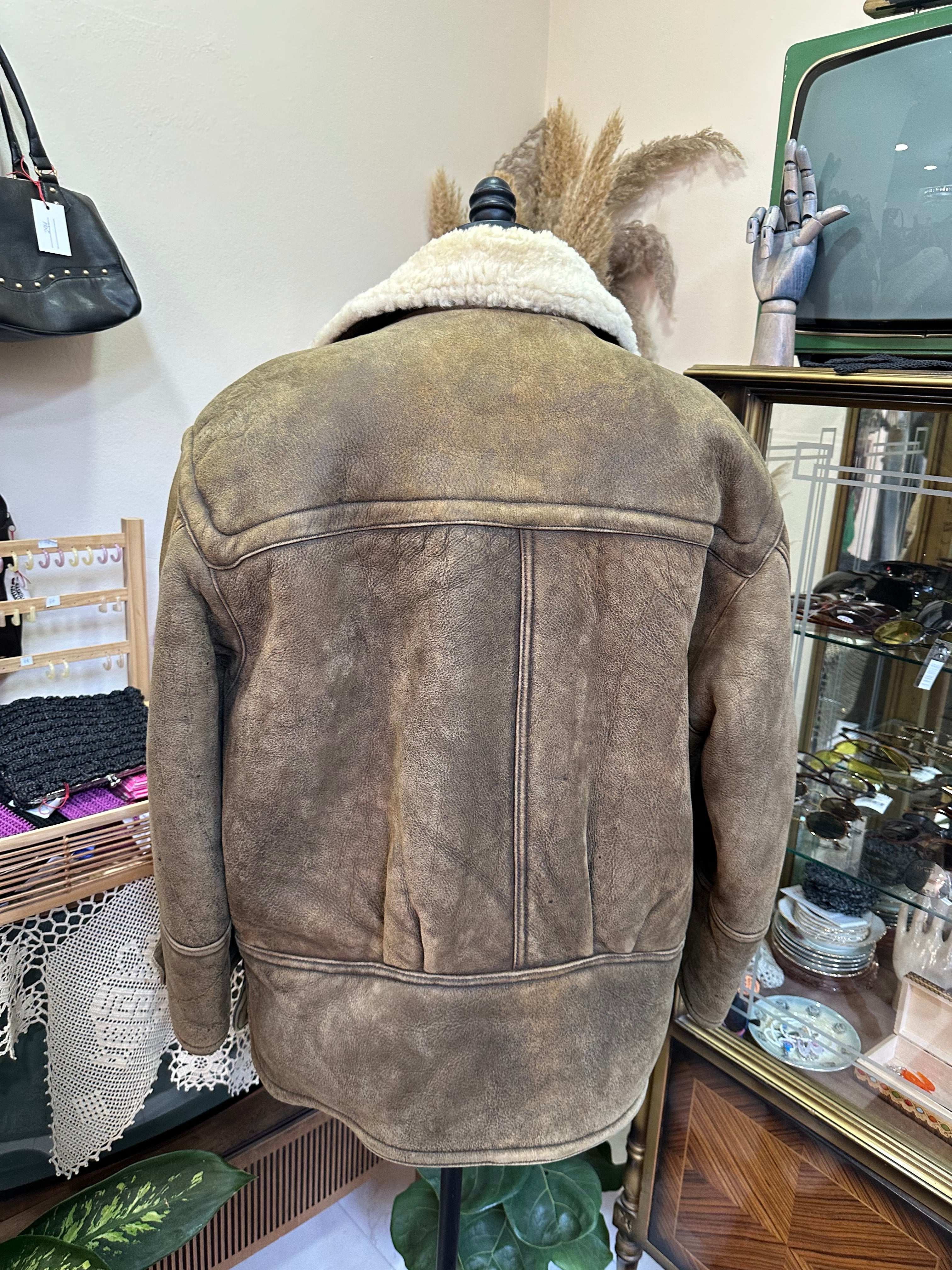 Vintage genuine leather Shearling jacket