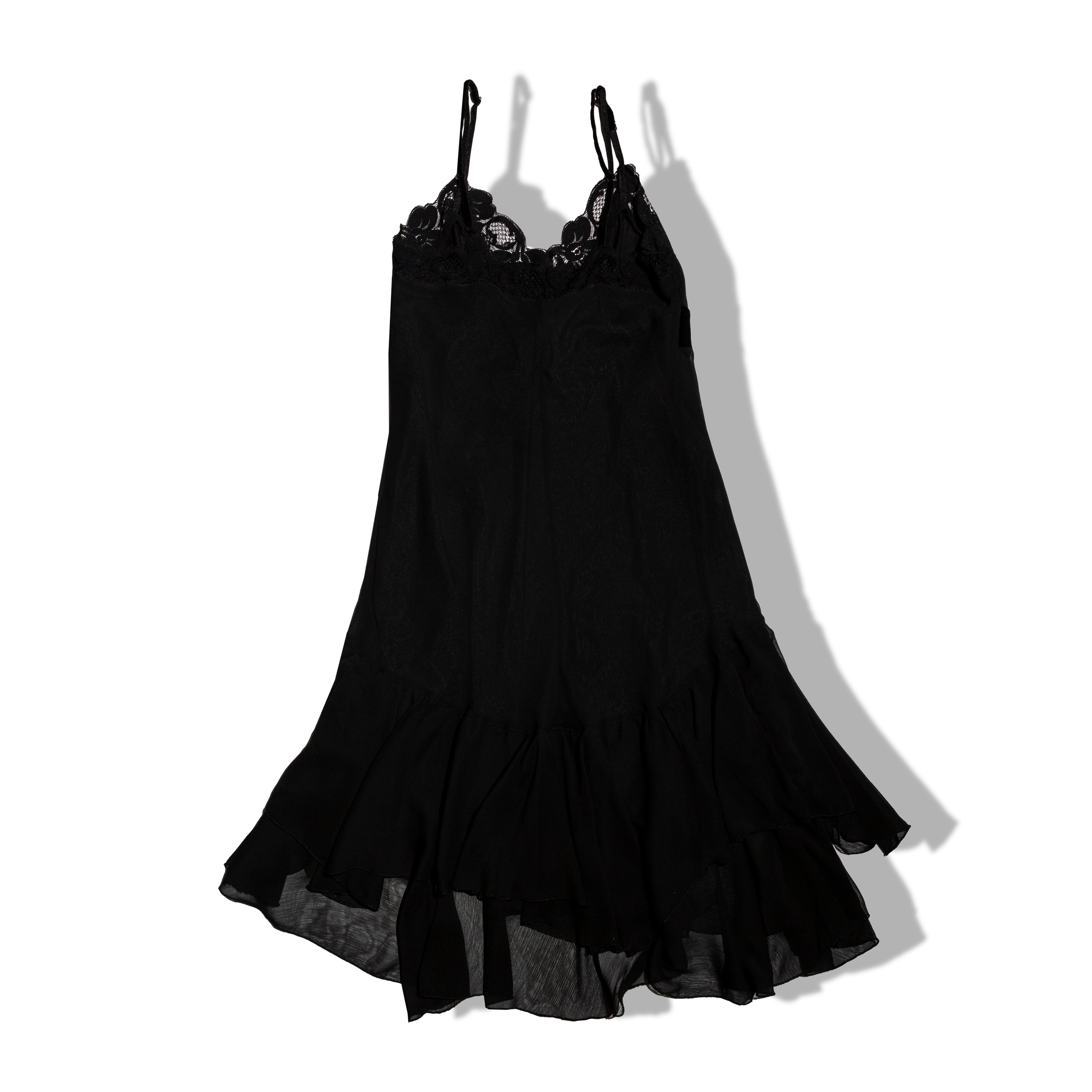 Super hot black asymmetrical dress with lace details (EU38/M)