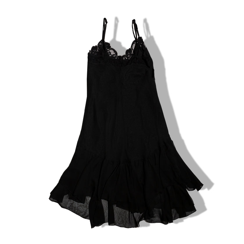 Super hot black asymmetrical dress with lace details (EU38/M)