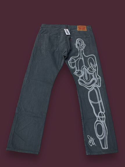 Hand painted Levi’s 501 jeans (W34)