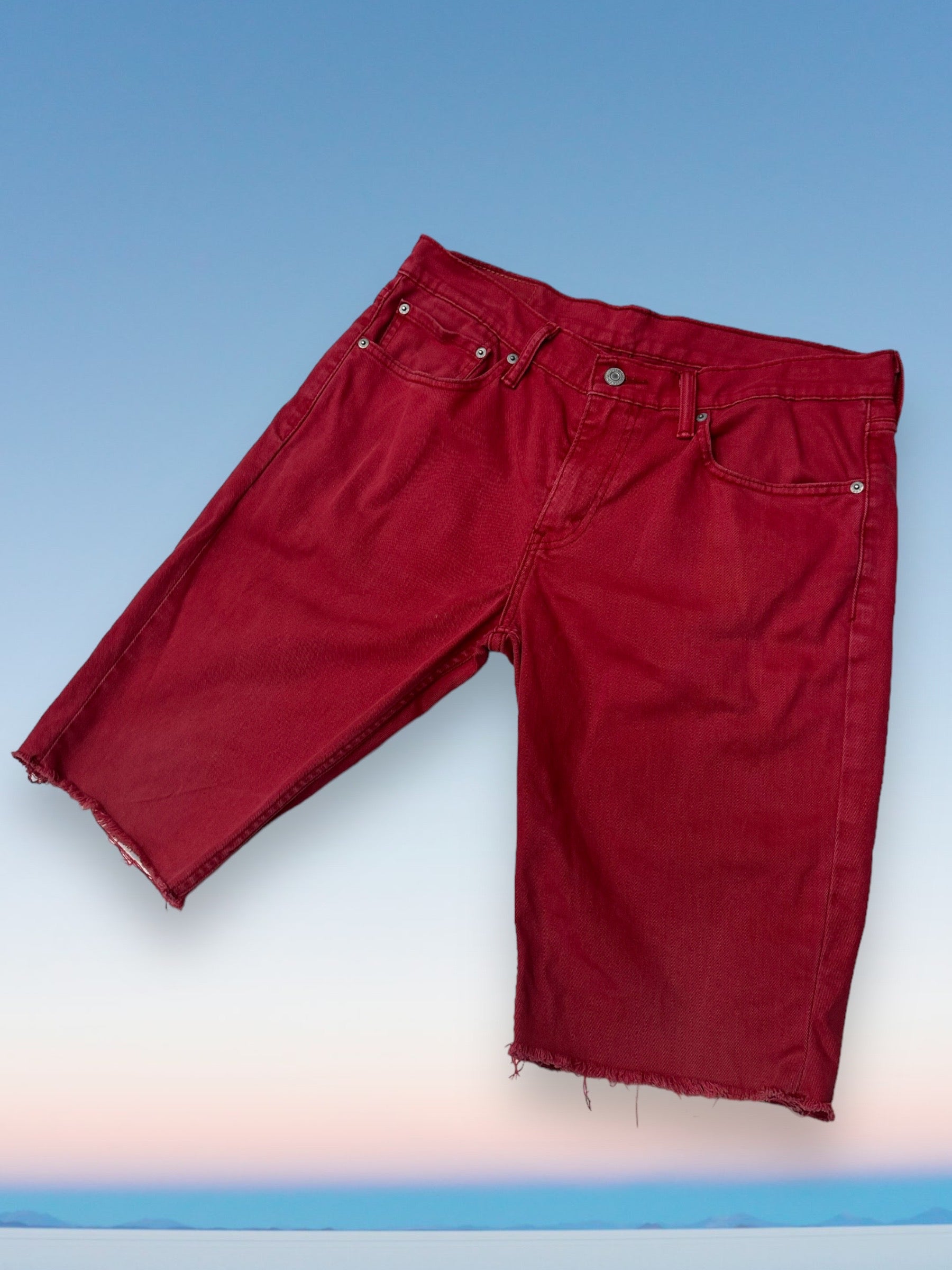 Levi’s 511 red denim Bermuda shorts