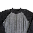 Vintage mens wool blend zip up knit crewneck sweater (M)