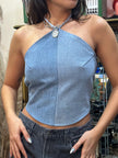 Super hot up cycled denim top