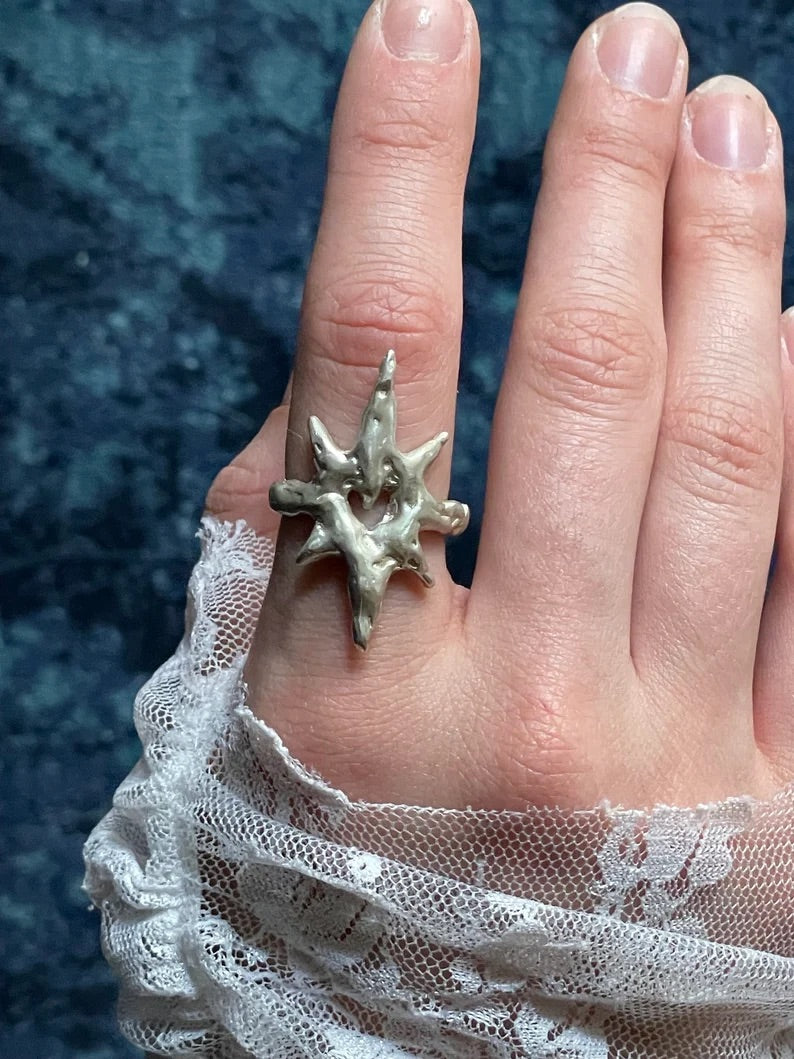 Kosmirah Spiky star ring