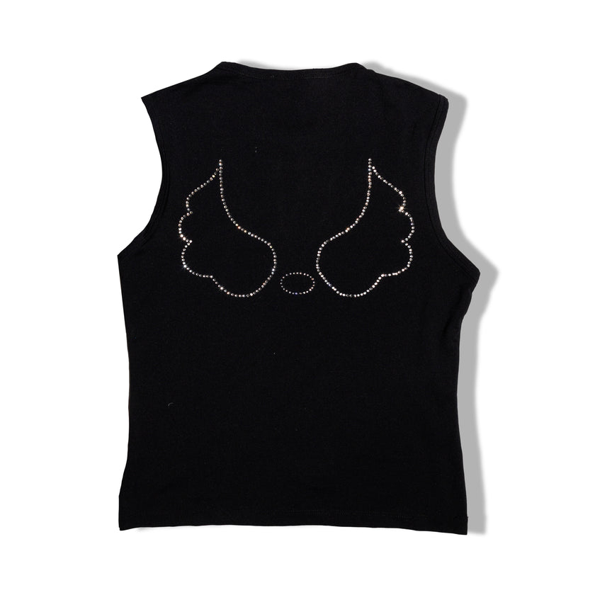 Hot black top with pattern on the back