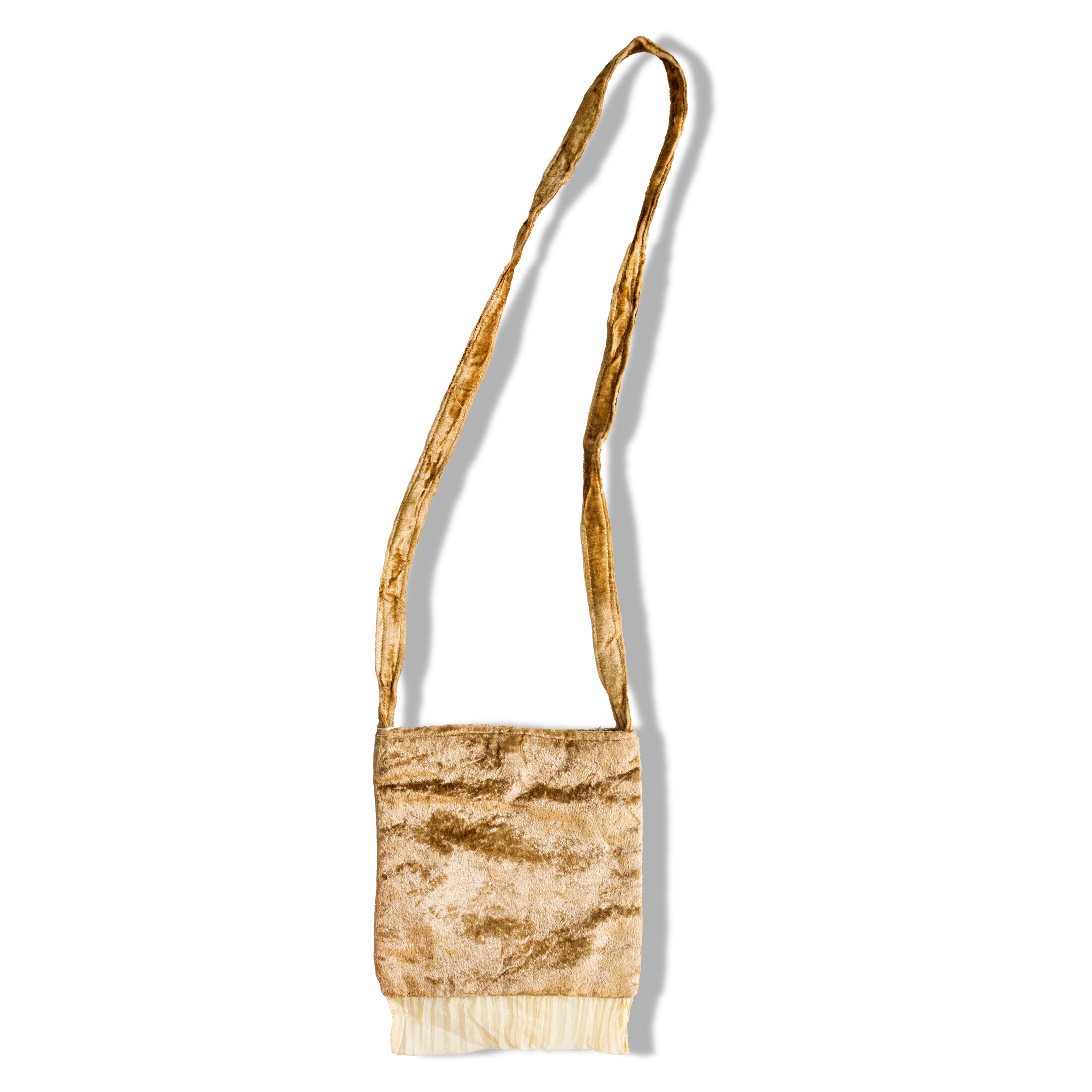 Deadstock velvet cross body bag with beaded deatailing