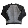 Vintage mens wool blend zip up knit crewneck sweater (M)