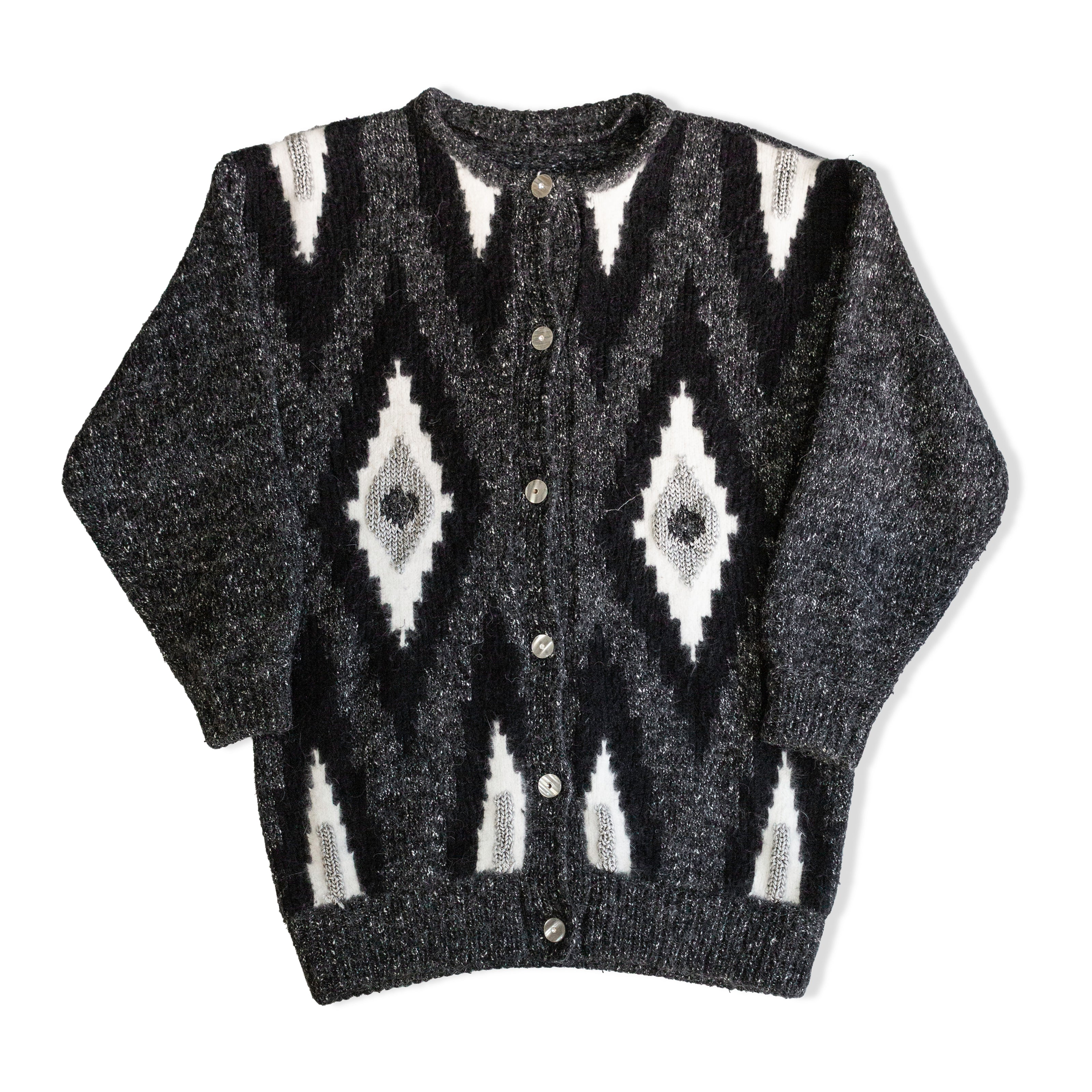 Vintage funky knit cardigan (L)
