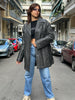 Vintage granite grey leather jacket