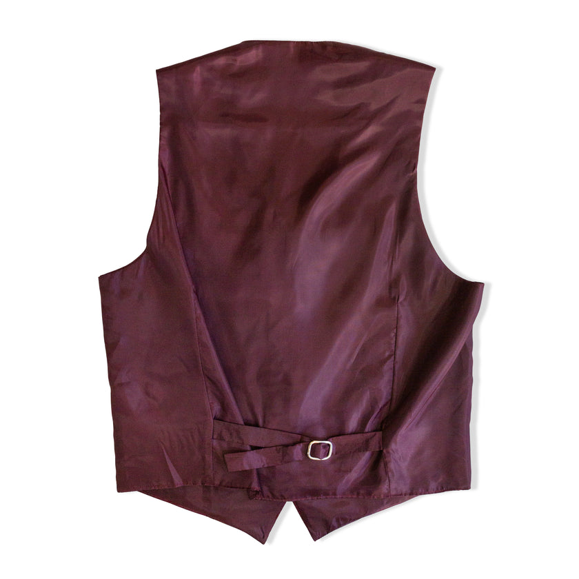 Men’s Burgundy Jacquard Formal Waistcoat (L)