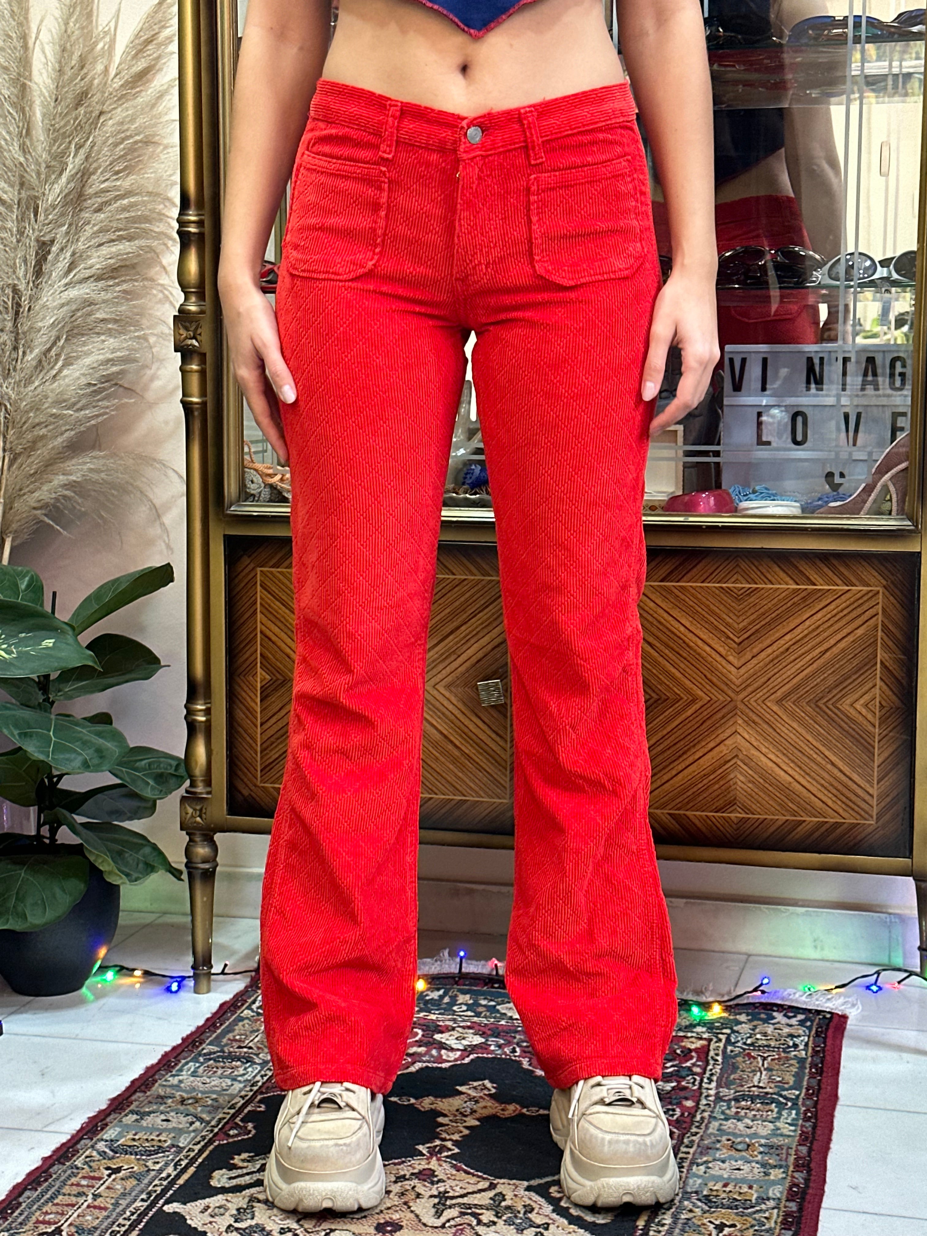 Deadstock red corduroy pants