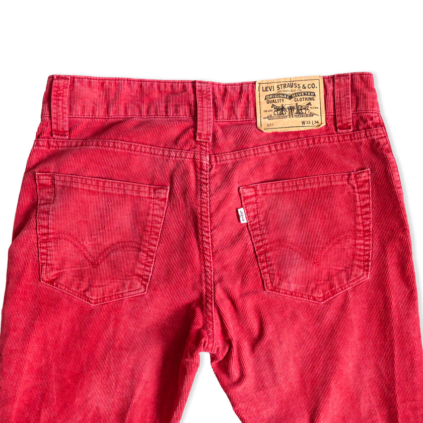 Levi's 511 low waisted red corduroy pants (W33)