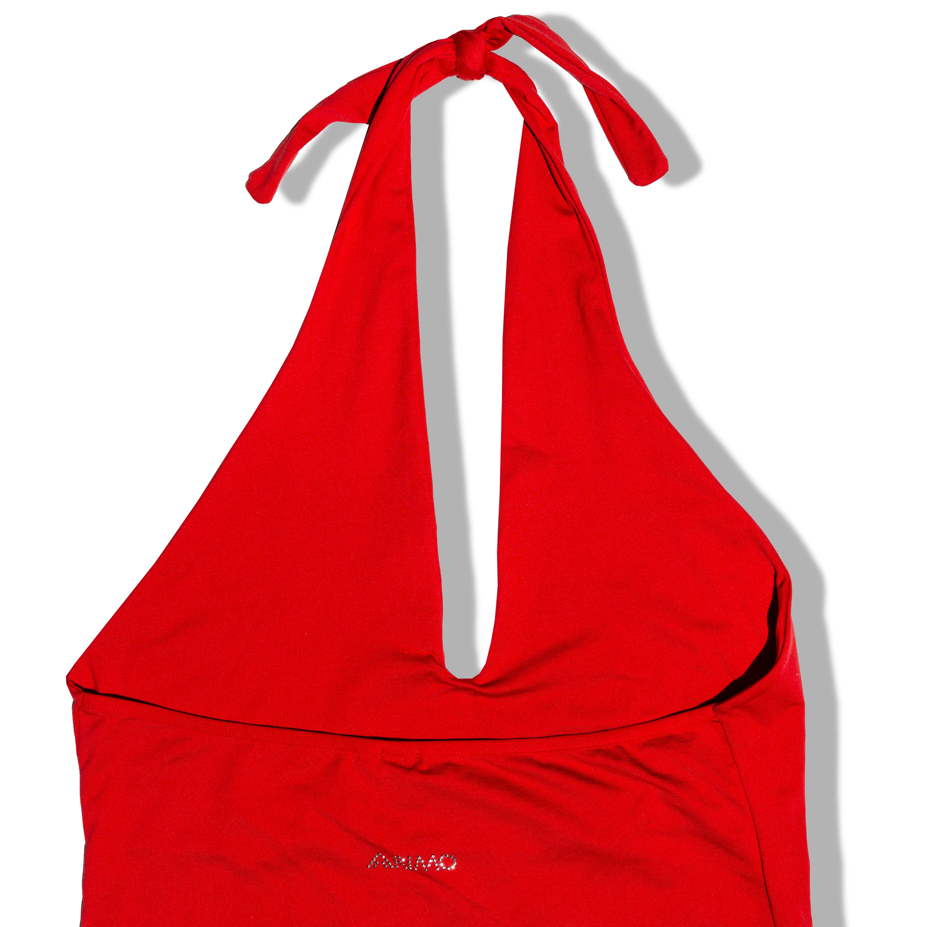 Super hot vintage red  halter neck dress (L)