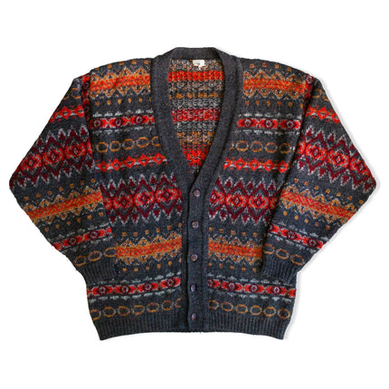 Vintage men’s colorful funky knit cardigan (L)