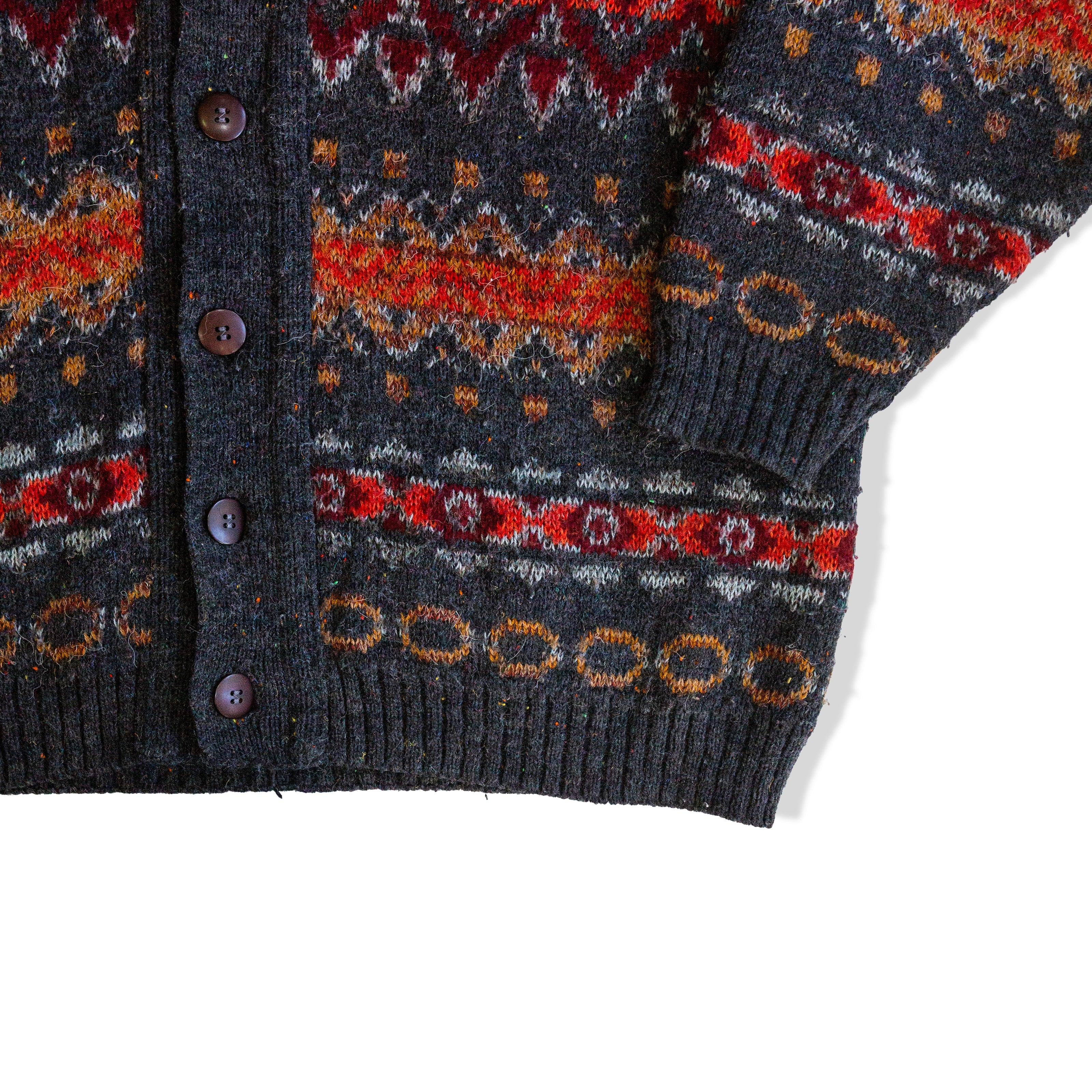 Vintage men’s colorful funky knit cardigan (L)