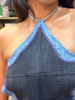 Stunning up cycled star denim top