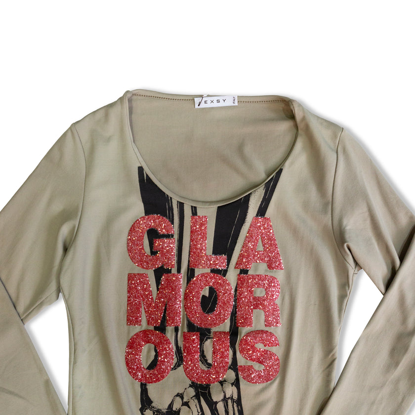 Super hot deadstock sparkly graphic longleeve top