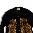 Vintage Valentino wool & leopard ptint fur cardigan (M)