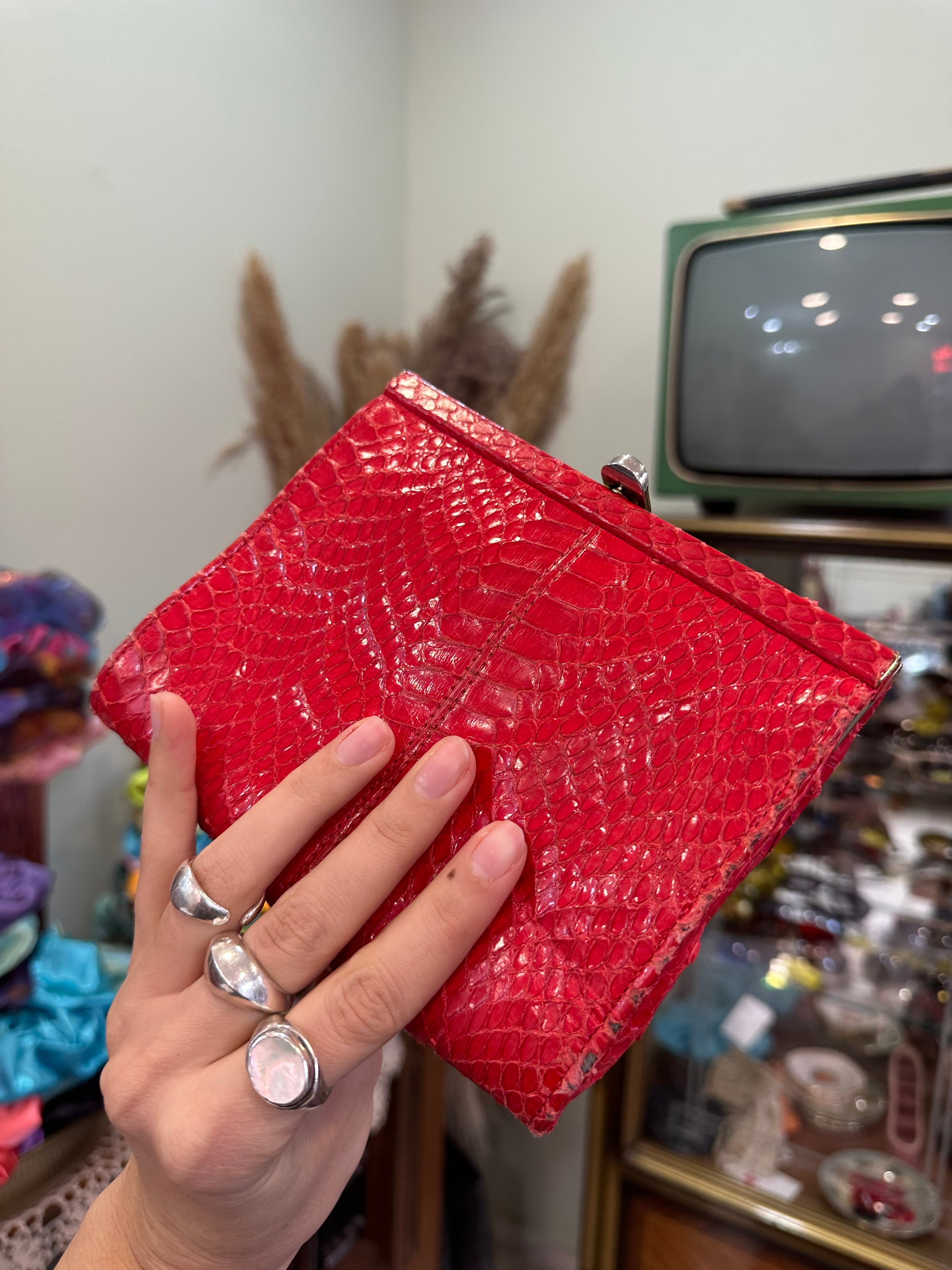 Vintage red clutch