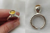 Kimilio Eos silver 925 ring with citrine store (open back)