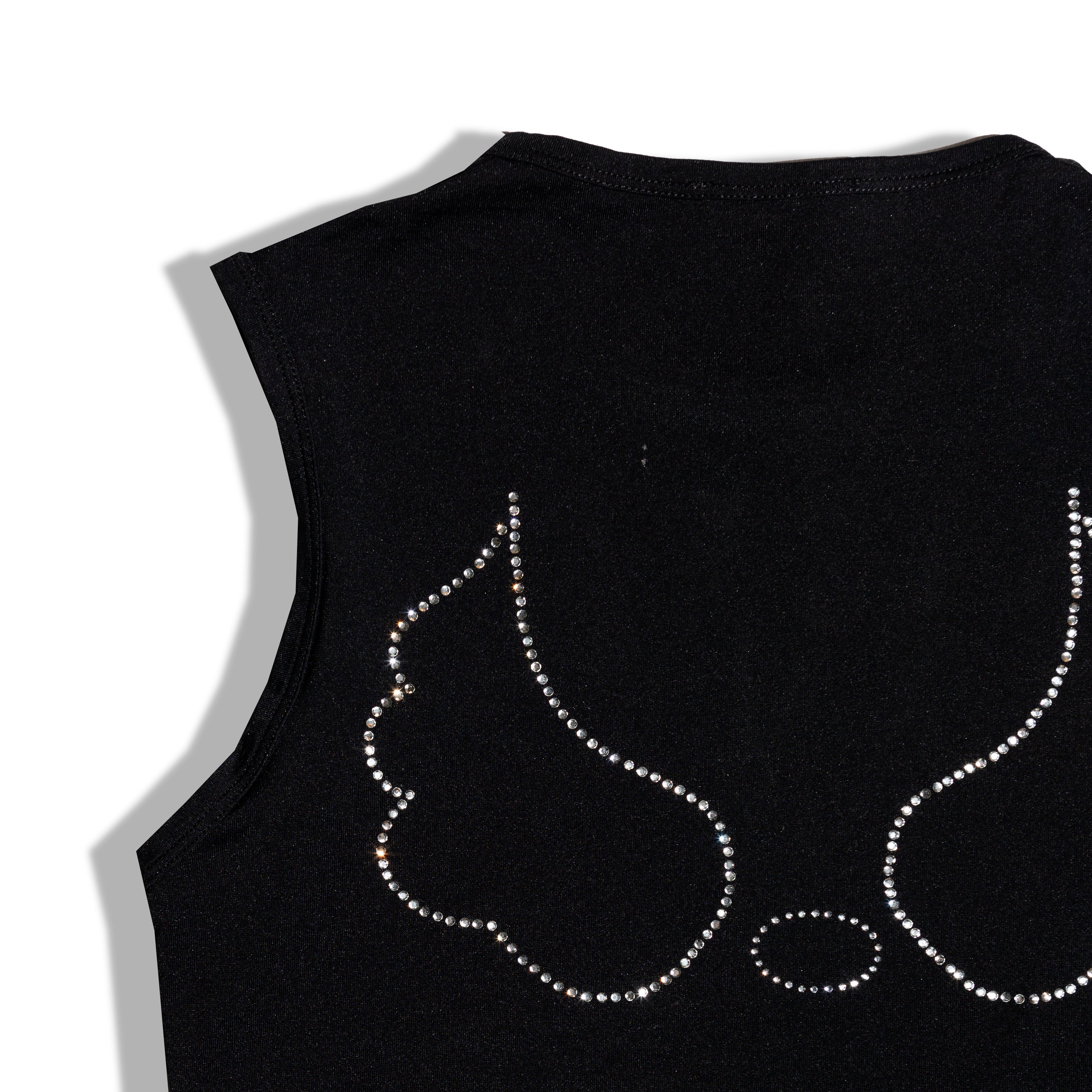 Hot black top with pattern on the back