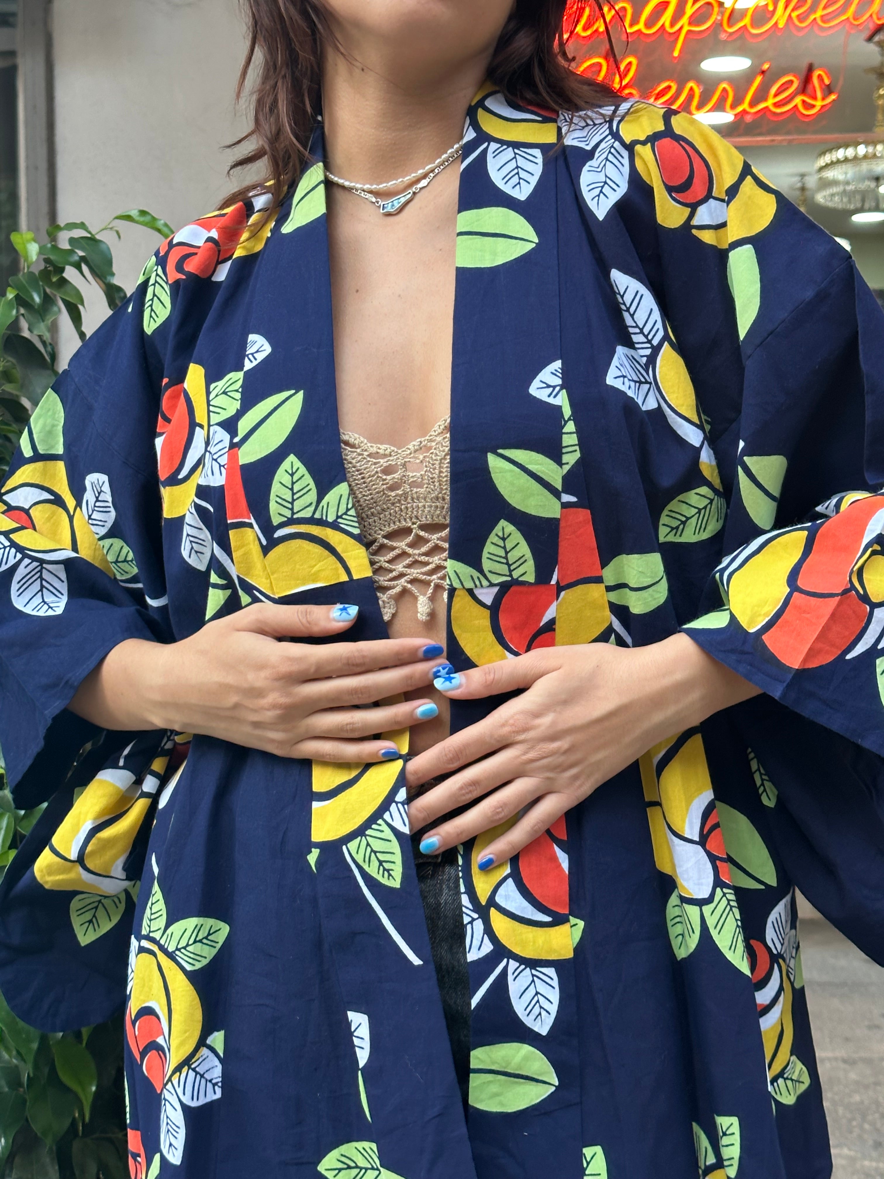 Stunning patterned yukata robe