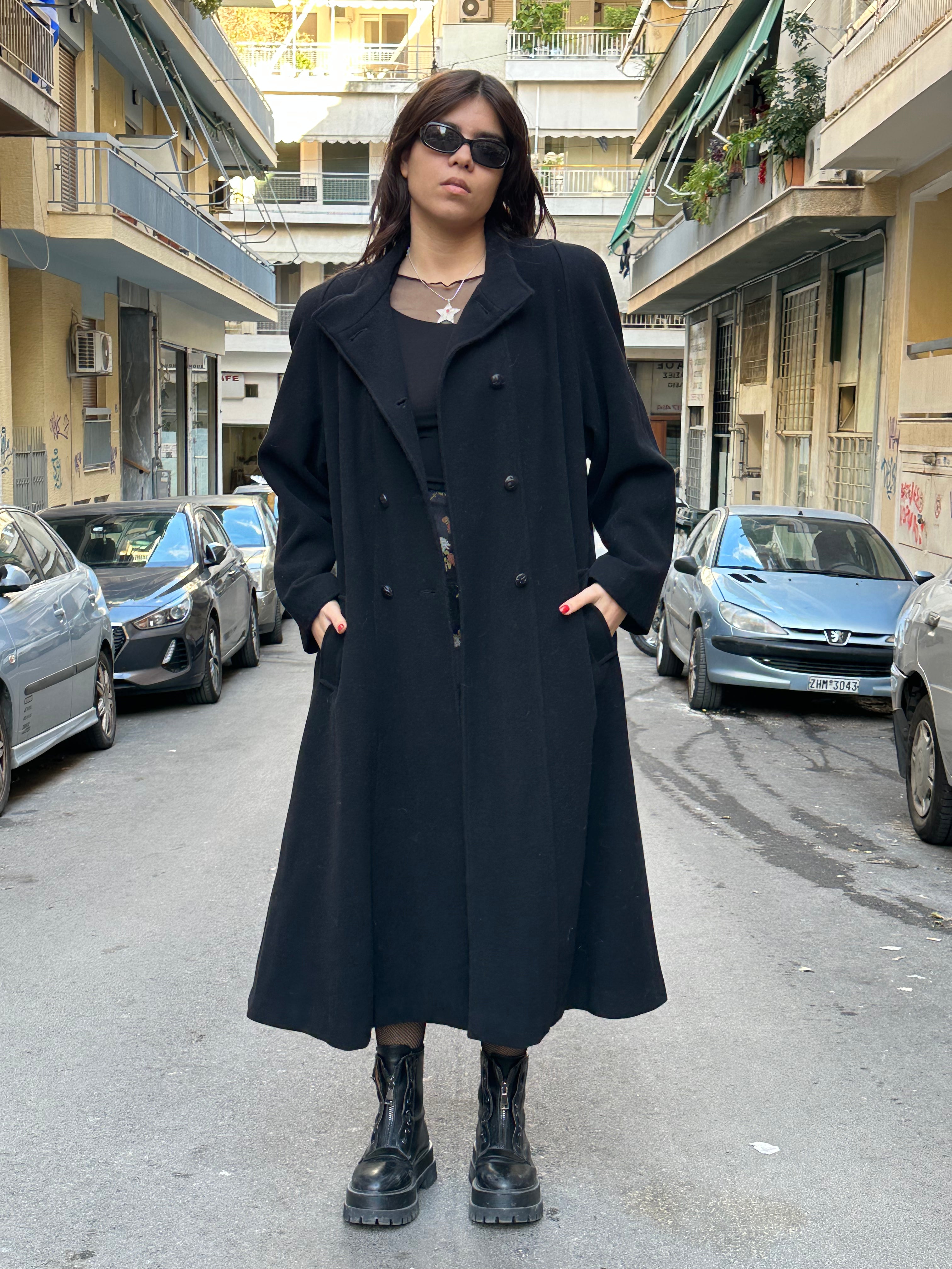 Vintage black wool coat