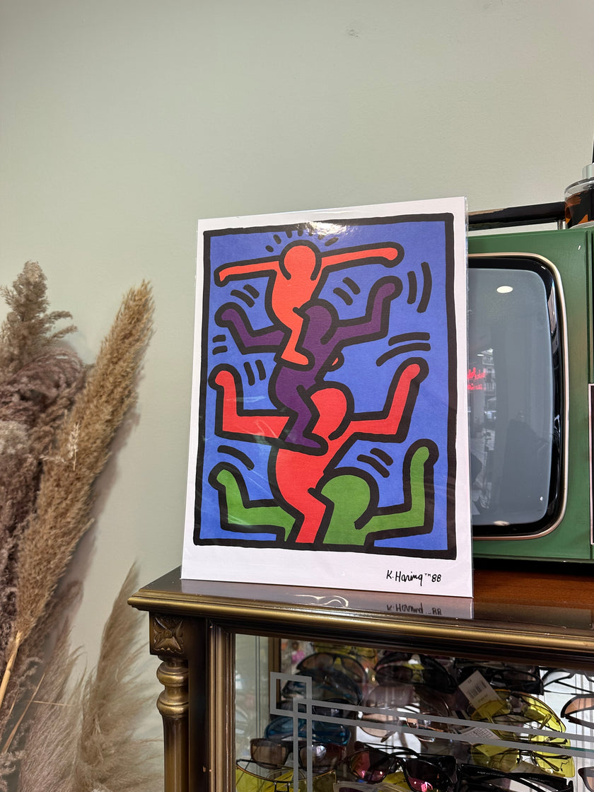 Keith Haring - Four stacked figures poster