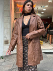 Vintage brown genuine leather jacket