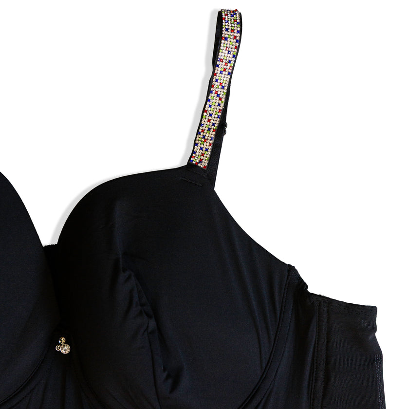 Super hot corset top with sparkly straps (90D)