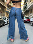 Stunning denim reworked cargo pants