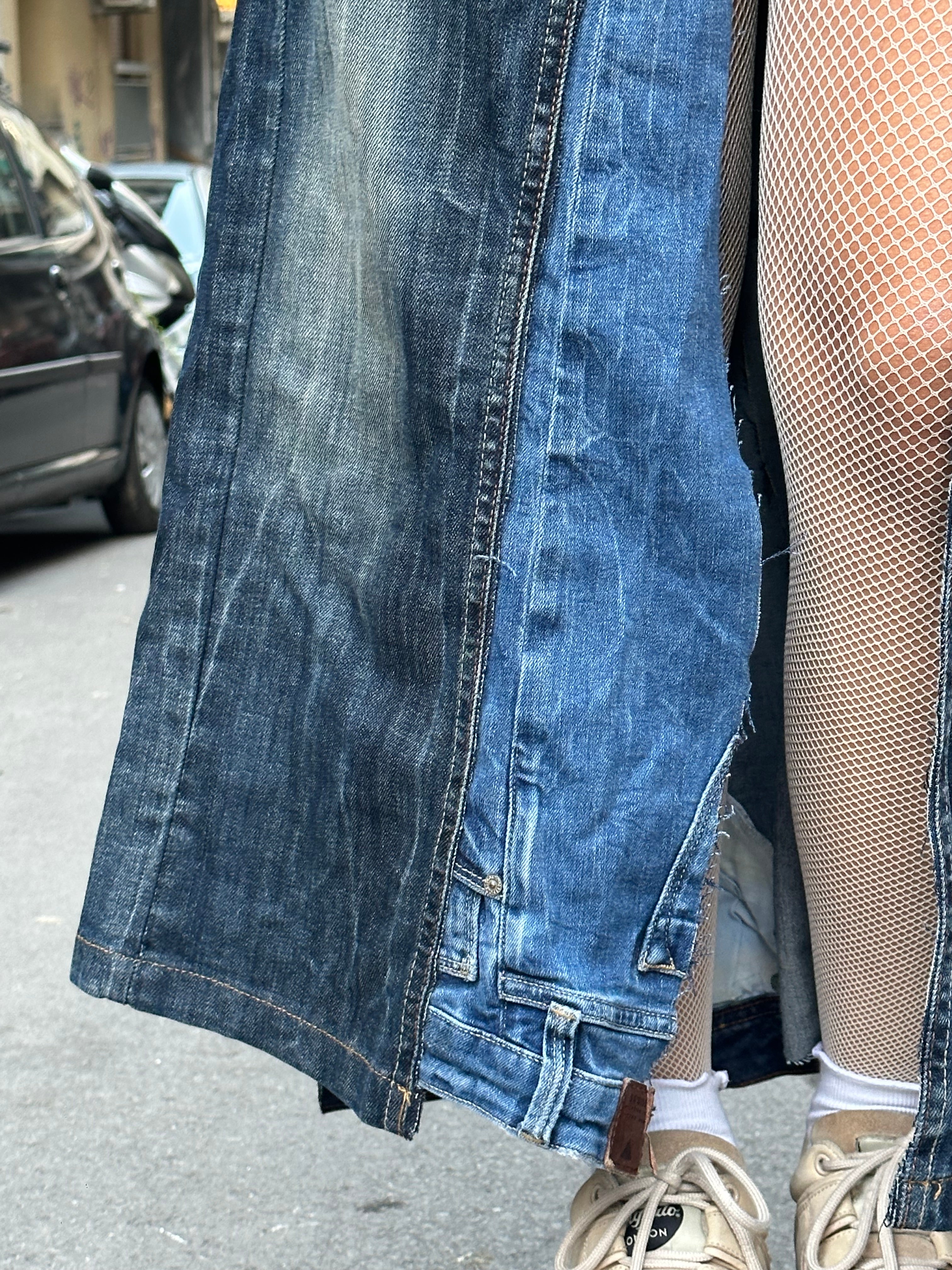 Stunning hot handmade re-worked denim skirt